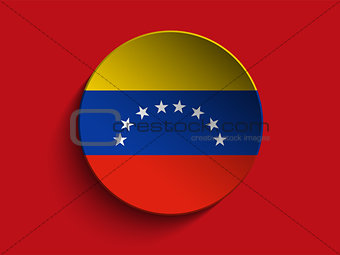Flag Paper Circle Shadow Button Venezuela