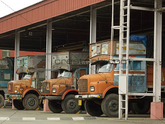 Parked Indian Trucks