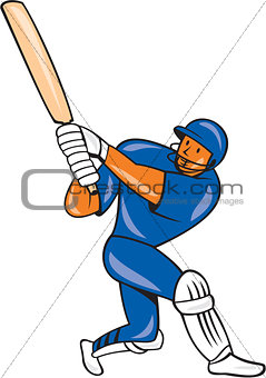 India Cricket Player Batsman Batting Cartoon