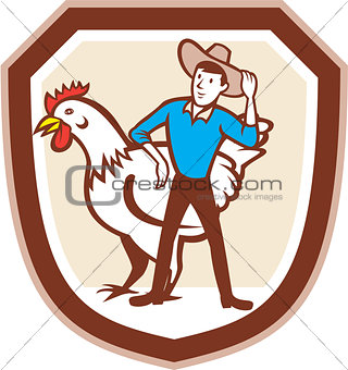 Chicken Farmer Feeder Shield Cartoon