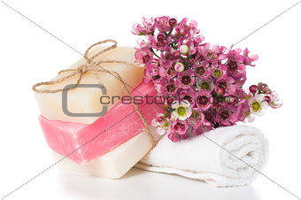Products for spa in pink