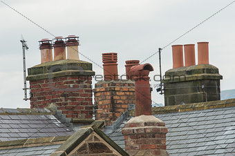 Chimneys on rooftops