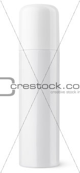 Closed white aerosol spray metal bottle can