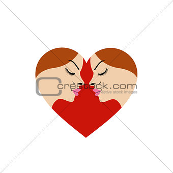 Logo for fertility clinic- faces in red heart showing fertility