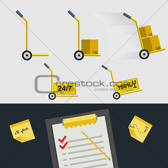 Flat icons for delivery of goods