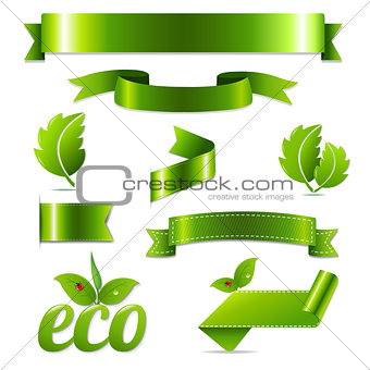 Green Eco Symbols Set