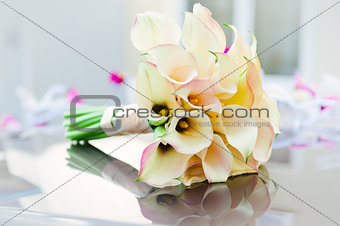 Beautiful calla lilies bouquet