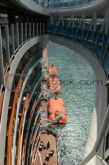 View from ocean liner looking down