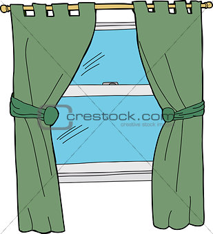 Green Window Curtains