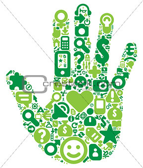 Concept of green human hand
