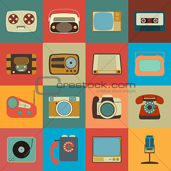 Retro Style Media Icons
