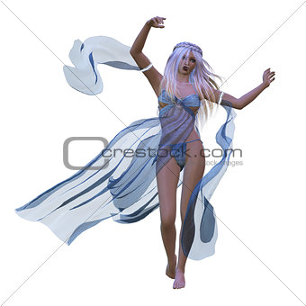Woman in flowing dress
