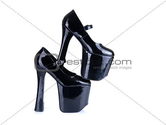 Black high heel fetish shoes 
