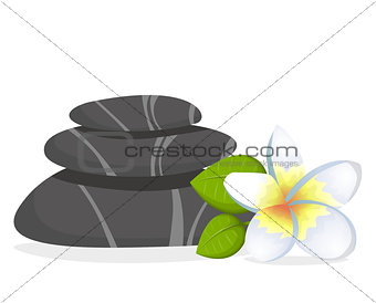 Spa stones with flower