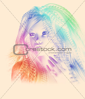 Abstract female portrait