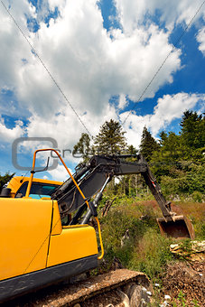 Yellow and Black Excavator Machine