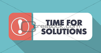 Time For Solutions on Blue in Flat Design.