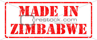 Made in Zimbabwe - inscription on Red Rubber Stamp.