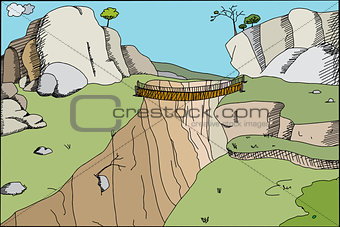 Footbridge in Canyon