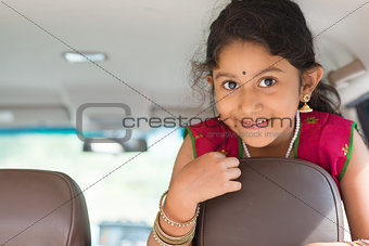 Indian girl in car