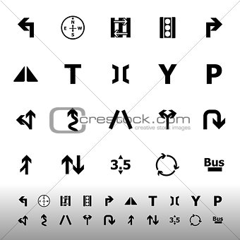 Traffic sign icons on white background