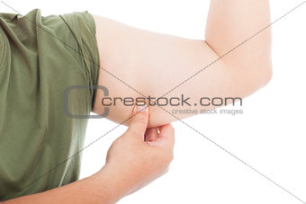 man handle knob his arm