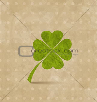 Vintage design with four-leaf clover for St. Patrick's Day