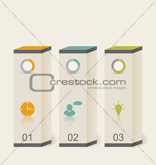 Modern boxes in minimal style for design infographic template