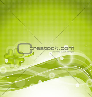 Abstract line background with clover for St. Patrick's Day