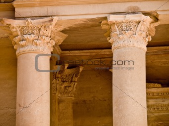 Treasury temple detail in Petra
