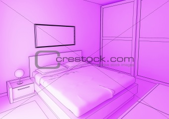 bedroom cartoon style