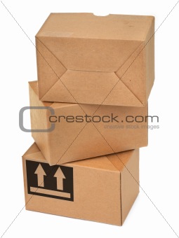 stack of three cardboard boxes