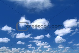 summer sky with cumulus clouds