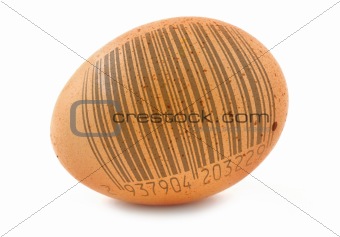 free-range egg with bar code
