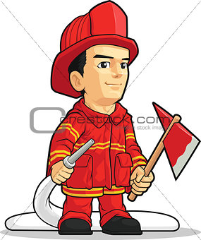Cartoon of Firefighter Boy