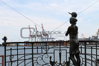 Sculpture "Seaman`s wife" in Odessa