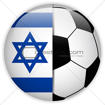 Israel Flag with Soccer Ball Background