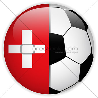 Switzerland Flag with Soccer Ball Background