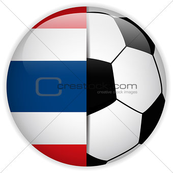 Thailand Flag with Soccer Ball Background