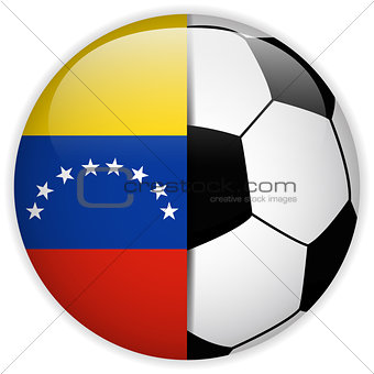 Venezuela Flag with Soccer Ball Background