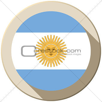 Argentina Flag Button Icon Modern