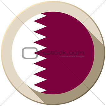 Qatar Flag Button Icon Modern