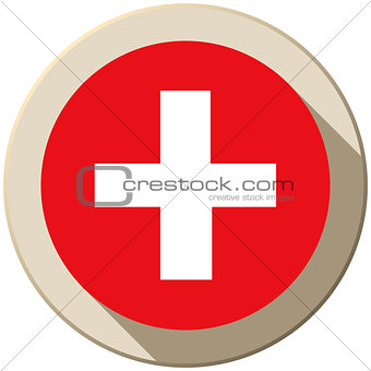 Switzerland Flag Button Icon Modern