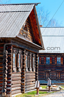 Russian wooden hut in the old style