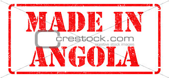 Made in Angola - inscription on Red Rubber Stamp.