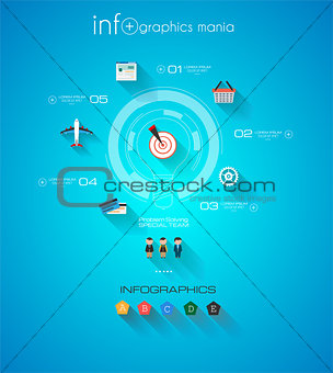 Modern Infographic template with Flat UI style. 