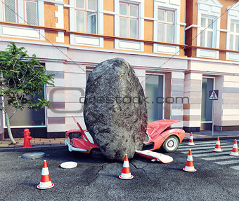 meteorite destroy parked car