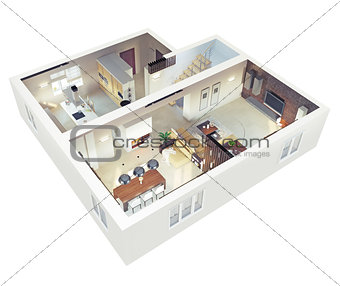 Plan view of an apartmen