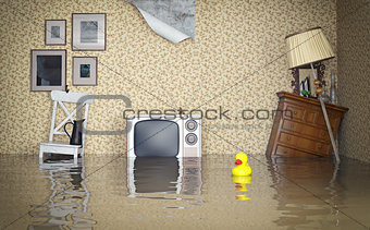 Flooded interior 
