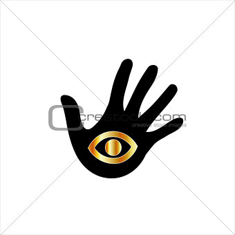 Logo for psychic or mind reader- Hand with third eye